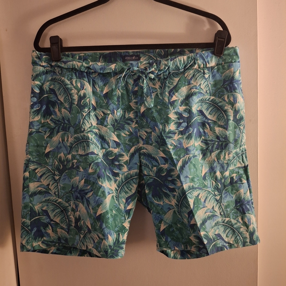 Caribbean Joe Women's Green and Blue Tropical Board Shorts